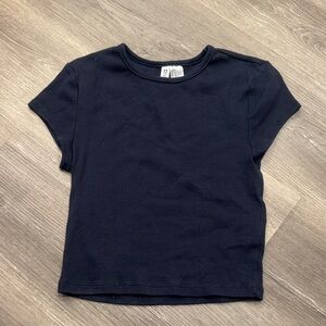 Elegant Navy Short Sleeve Tee for Women